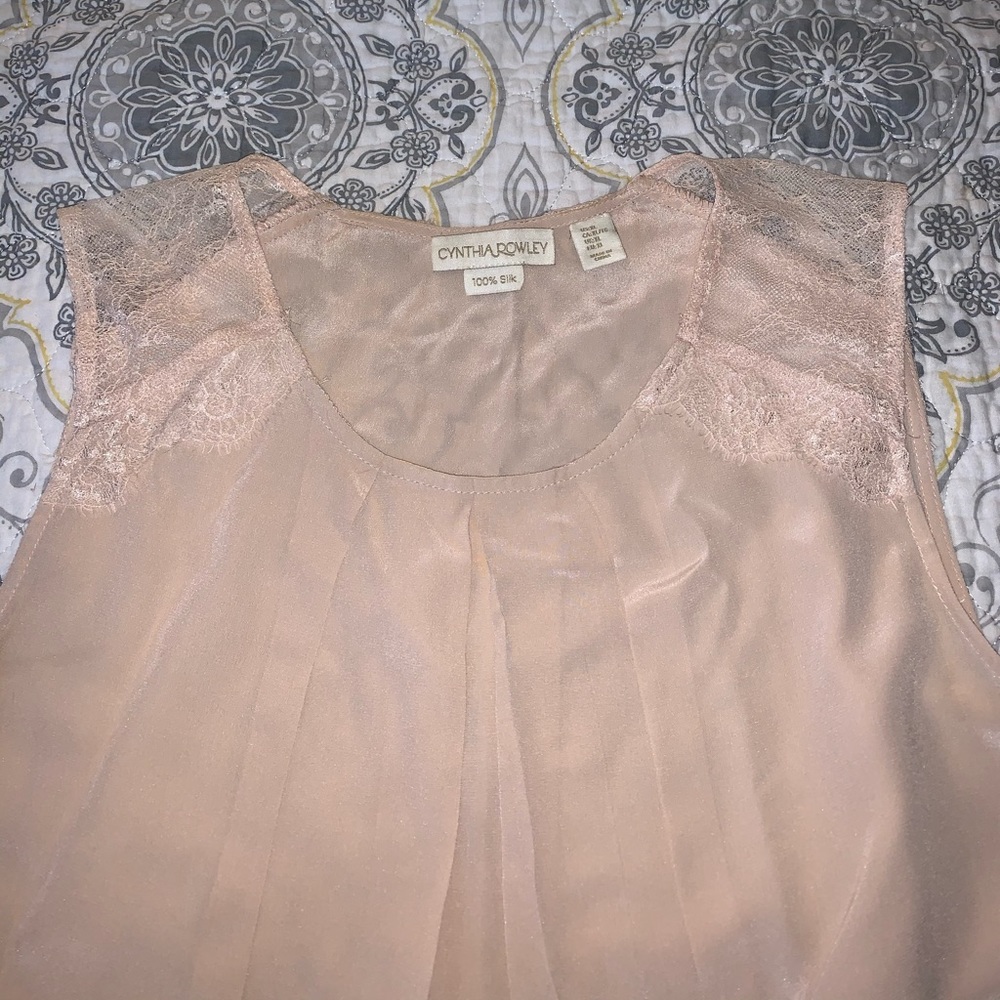 Pleated silk blouse